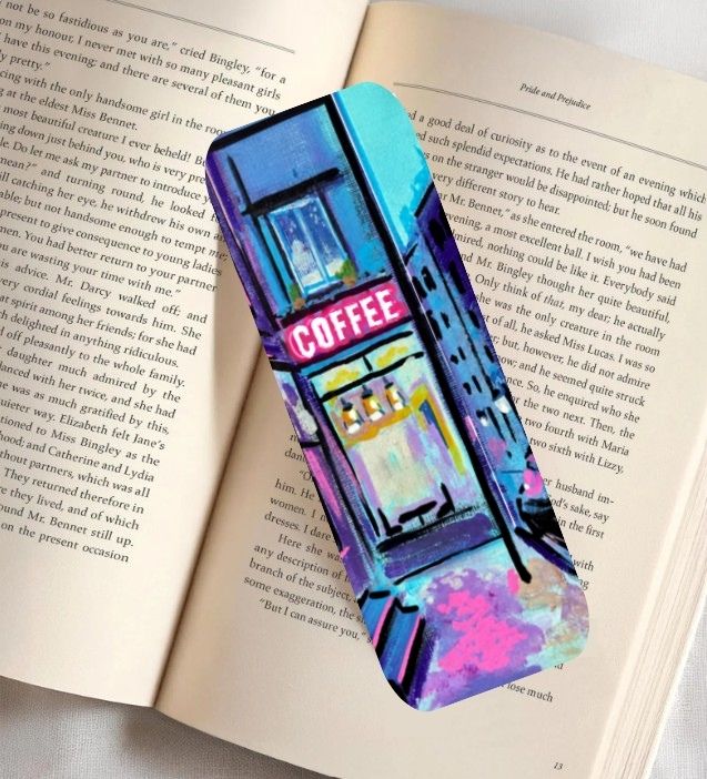 Coffee Shop Fine Art Bookmark 2x6"