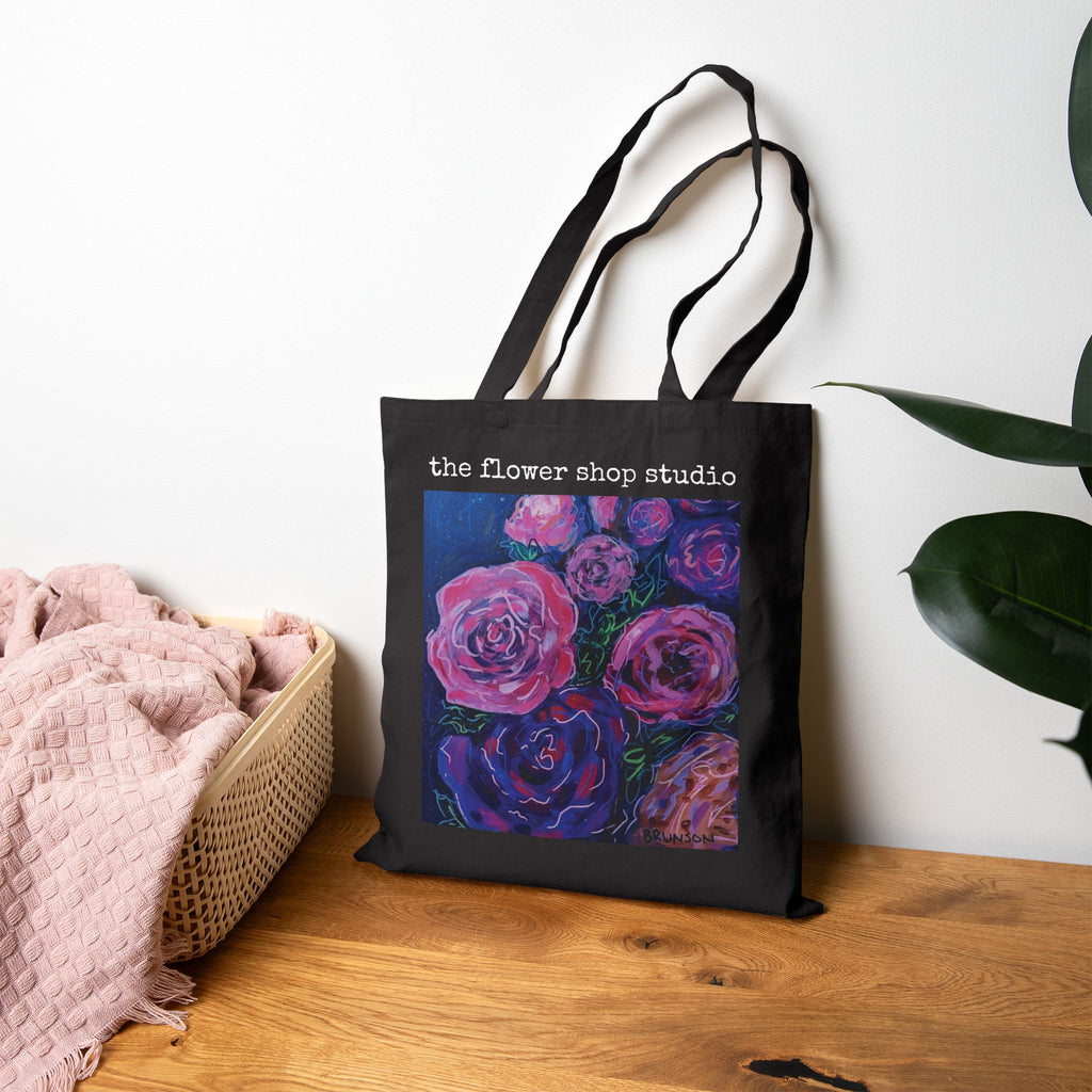 Midnight Roses Canvas Tote Bag