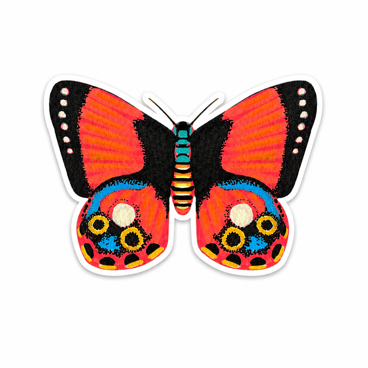 Red Callicore Butterfly Sticker – Artist-Designed Vinyl Sticker