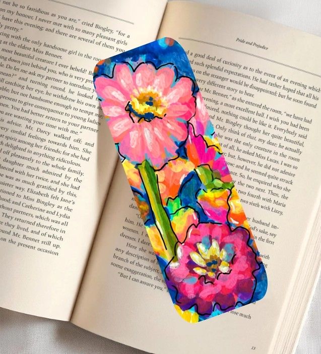 Colorful Poppy Floral Fine Art Bookmark 2x6"