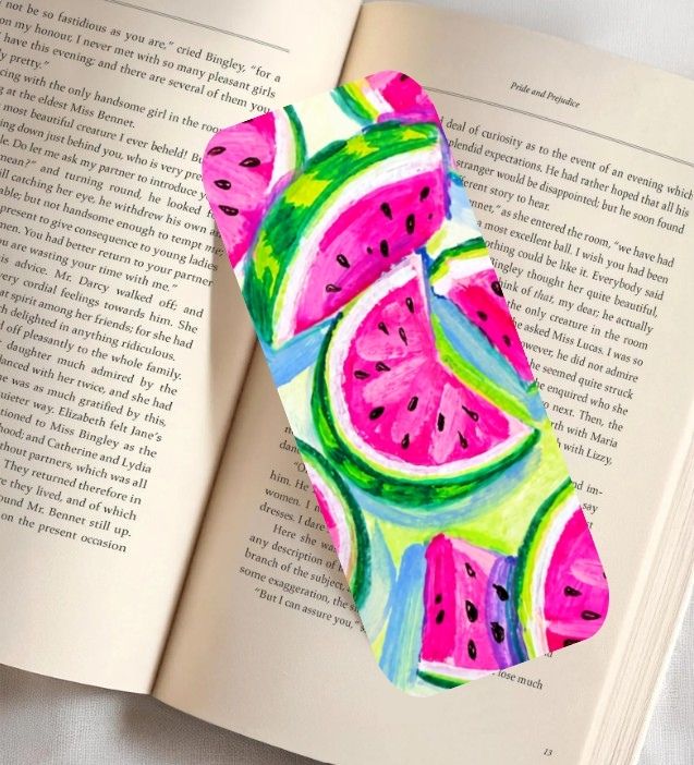 Watermelon Fruit Fine Art Bookmark 2x6"