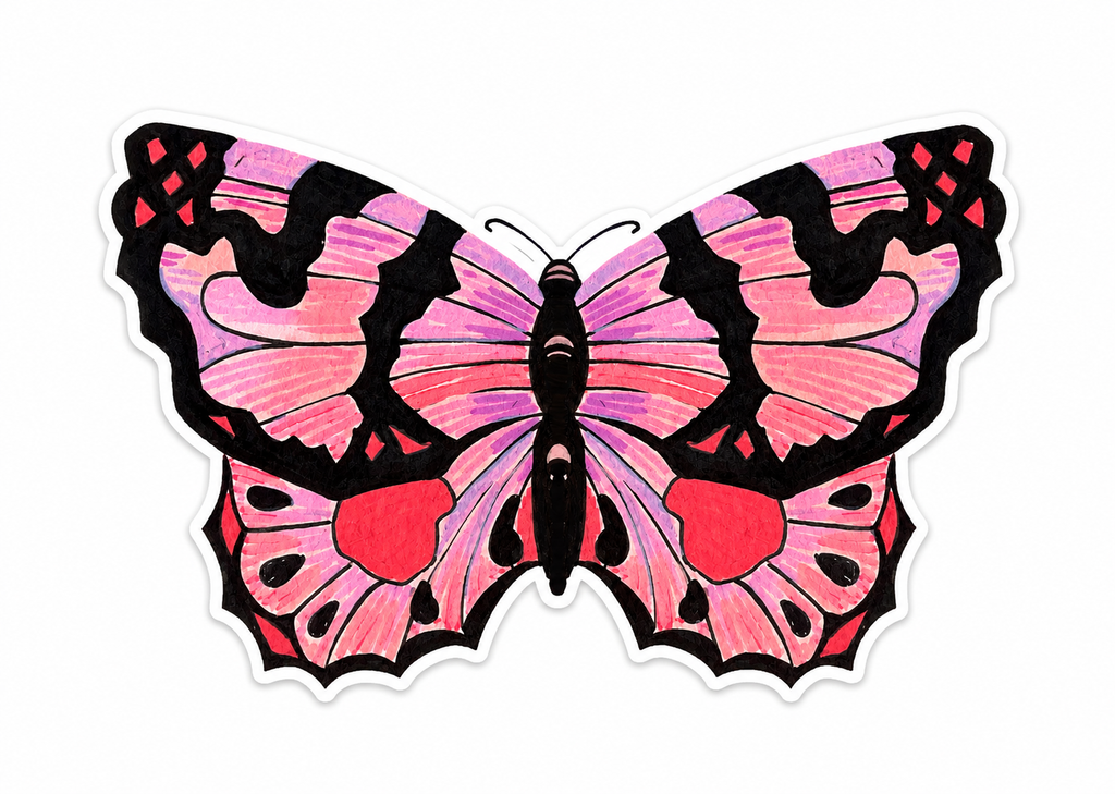 Painted Lady Butterfly Sticker – Artist-Designed Vinyl Sticker