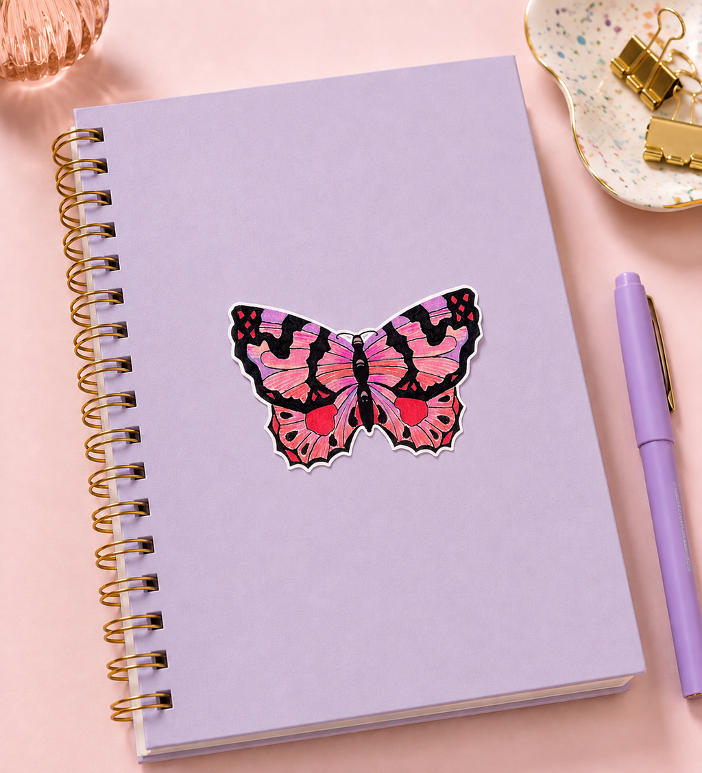 Painted Lady Butterfly Sticker – Artist-Designed Vinyl Sticker