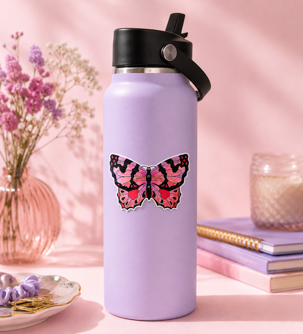 Painted Lady Butterfly Sticker – Artist-Designed Vinyl Sticker
