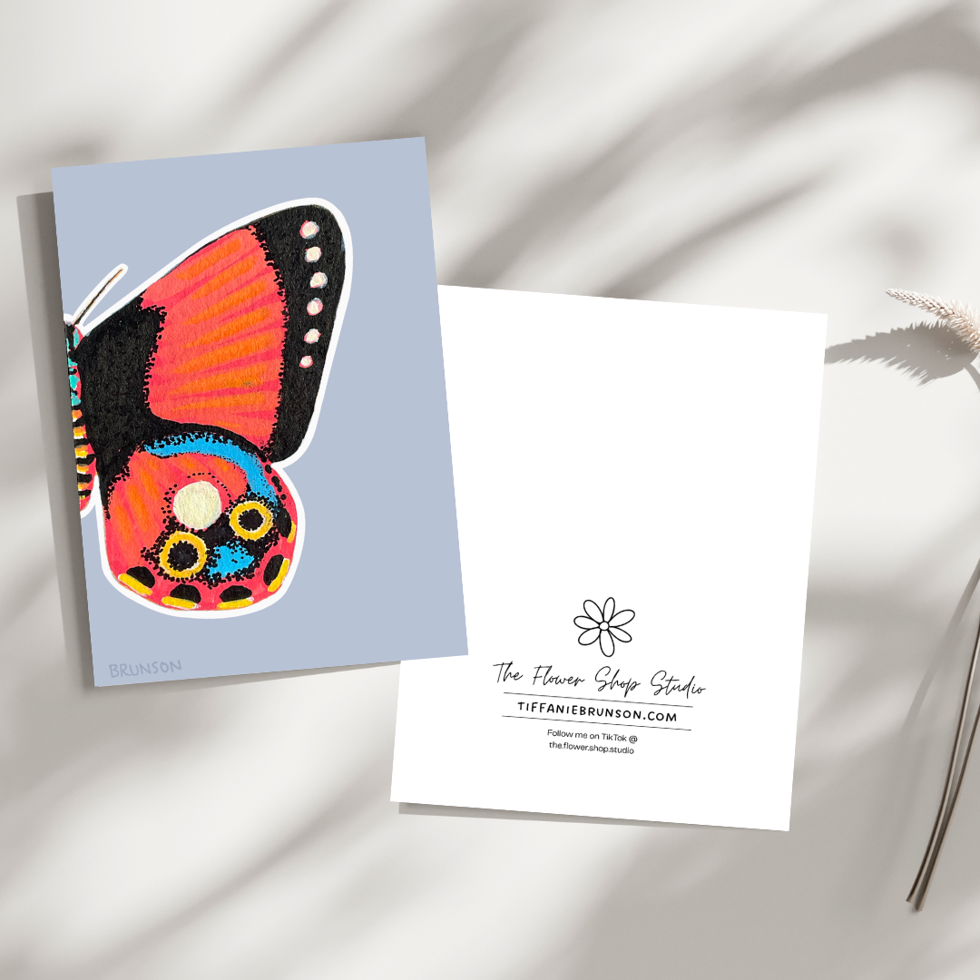 Red Callicore Butterfly Greeting Card - 5x7 – Wholesale Pack of 12