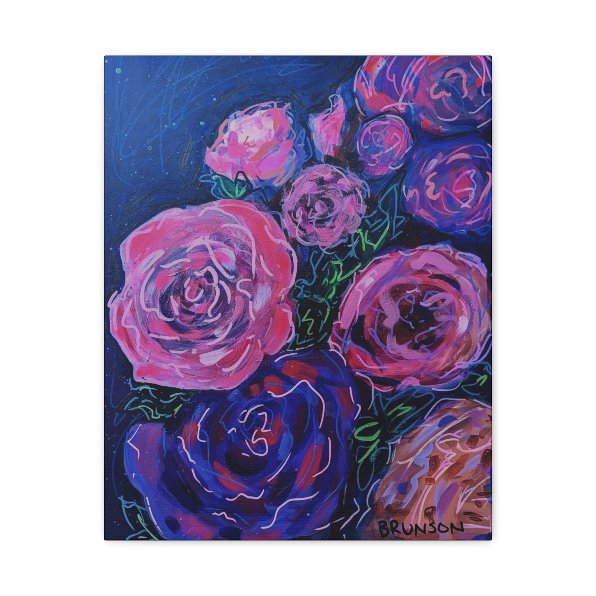 Midnight Roses 16x20" Printed Canvas