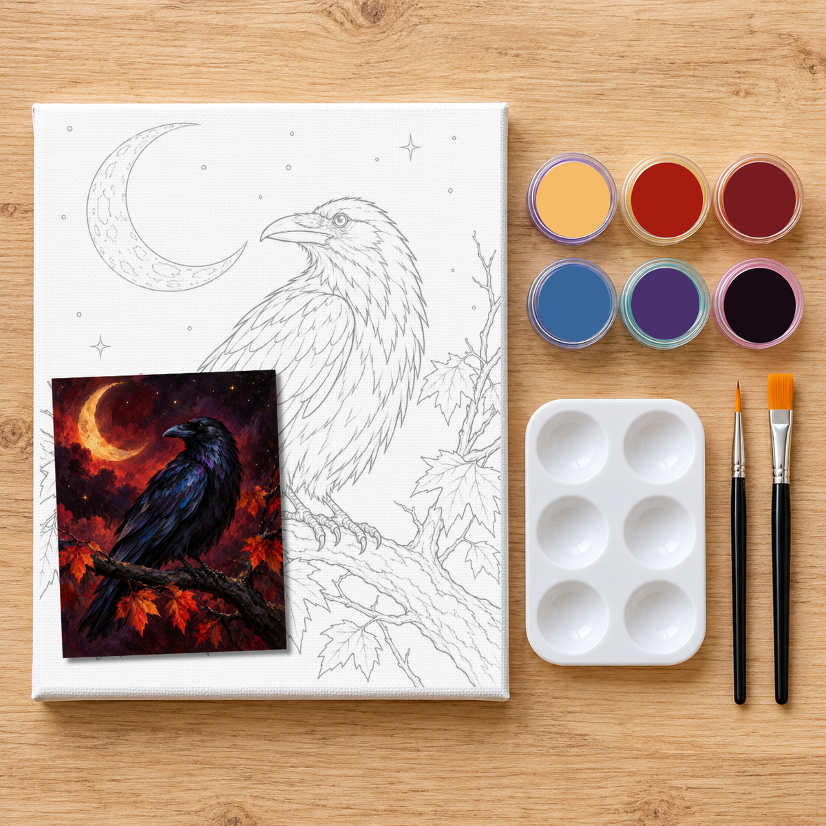 "Moonlit Raven" DIY Painting Art Kit