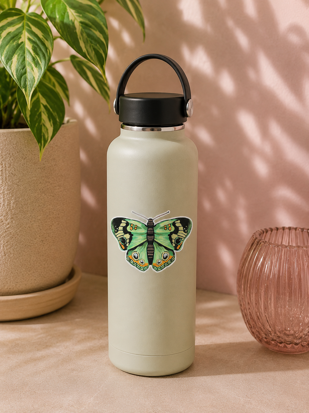 Green Buckeye Butterfly Sticker – Artist-Designed Vinyl Sticker