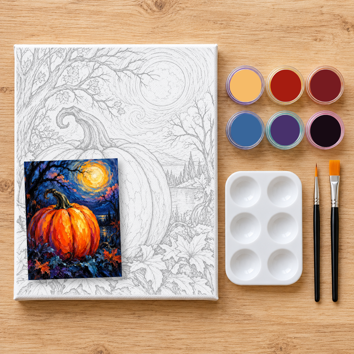"Pumpkin Blues" DIY Painting Art Kit