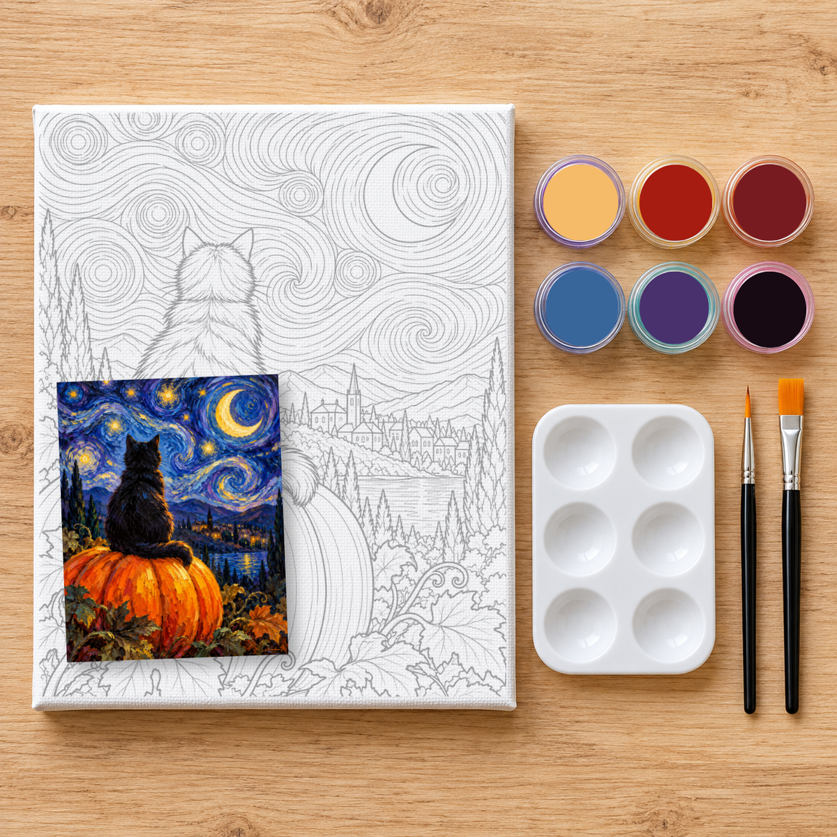 "Pumpkin Kitty" DIY Painting Art Kit