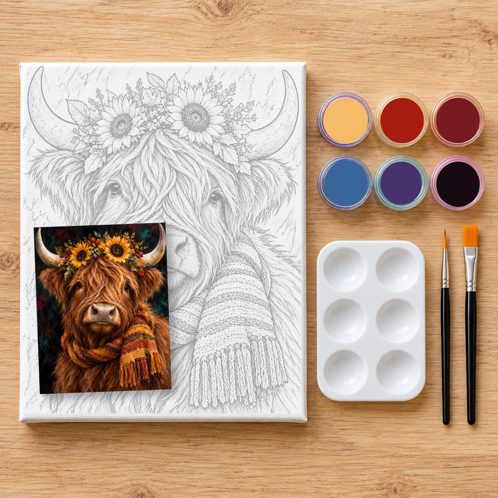"Autumn Cow" DIY Painting Art Kit