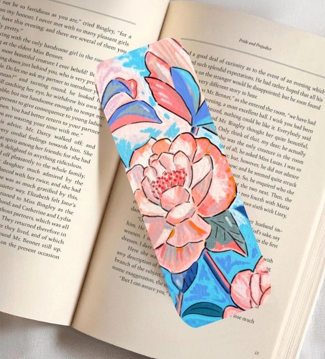 Soft Floral Fine Art Bookmark 2x6"