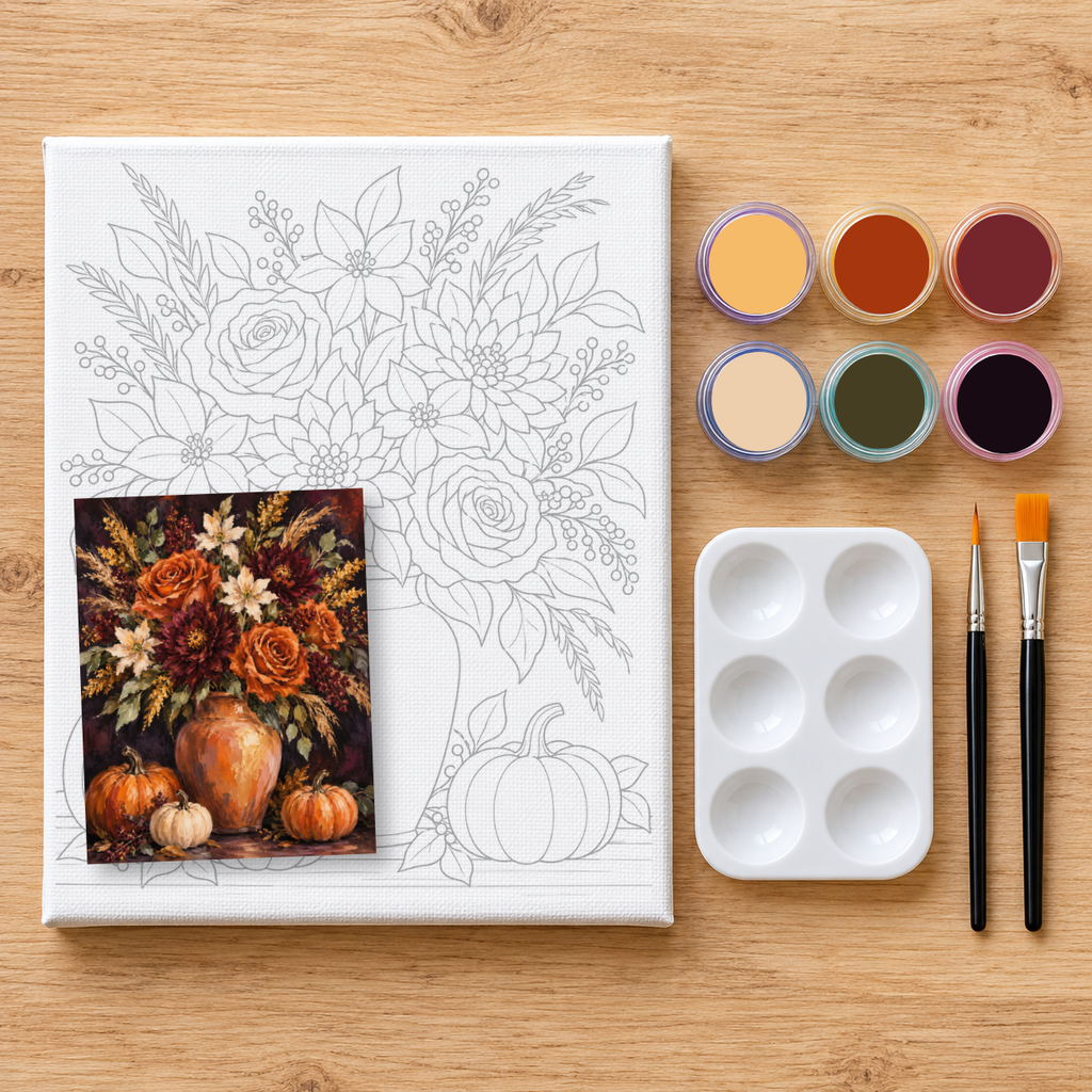 "Fall Florals" DIY Painting Art Kit