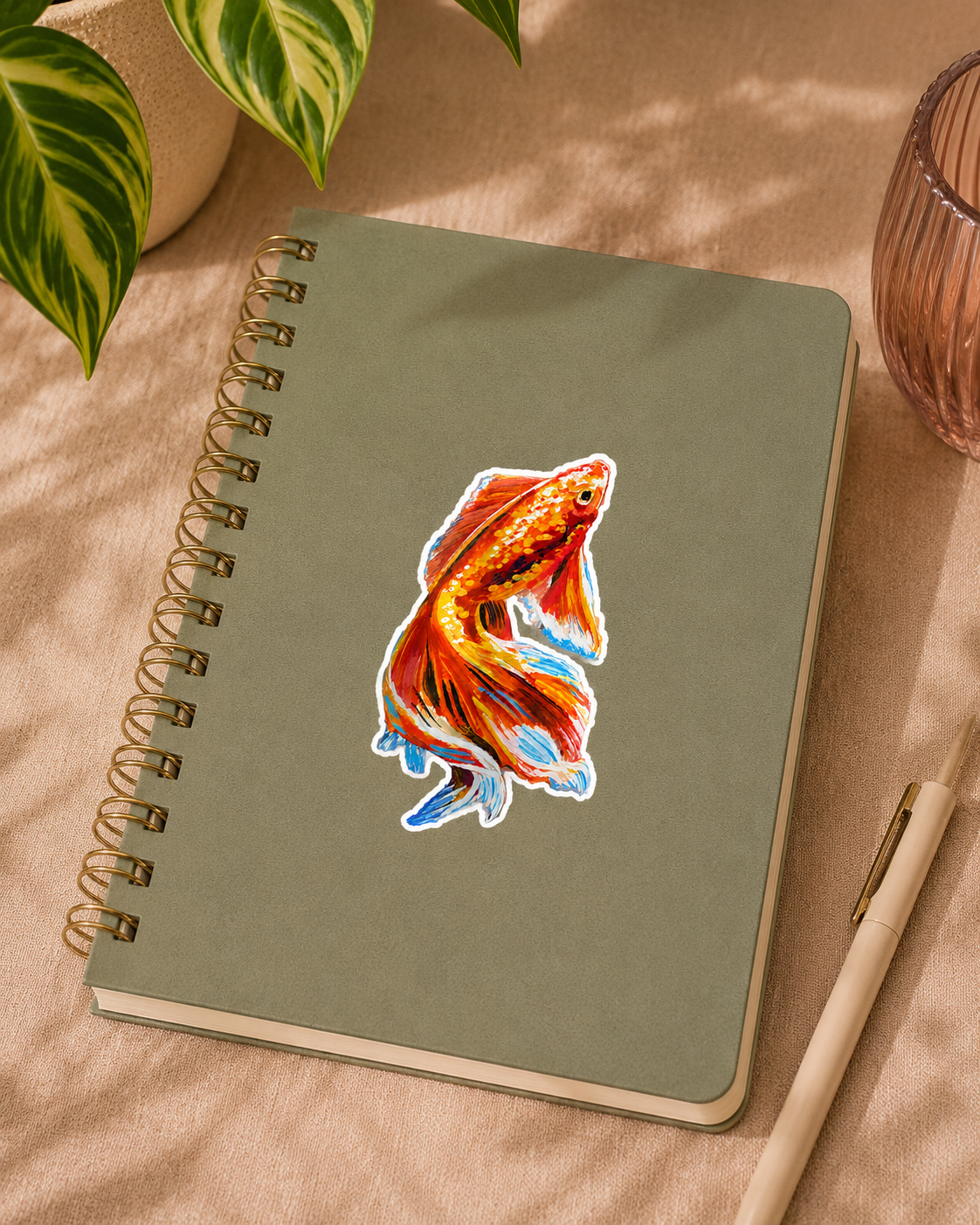 Colorful Betta Fish Sticker – Artist-Designed Vinyl Sticker
