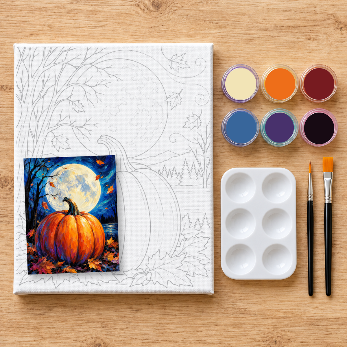 "Blue Pumpkin" DIY Painting Art Kit