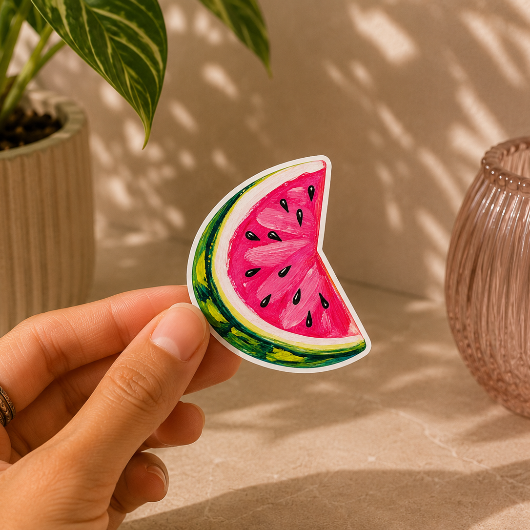 Watermelon Fruit Sticker – Artist-Designed Vinyl Sticker