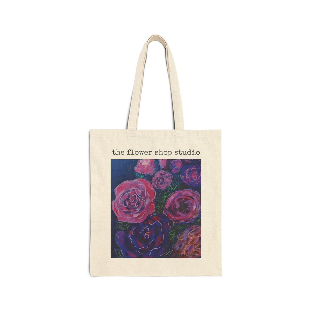 Midnight Roses Canvas Tote Bag