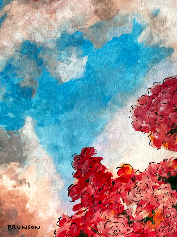 Through Scarlet Petals 6x8" Fine Art Print
