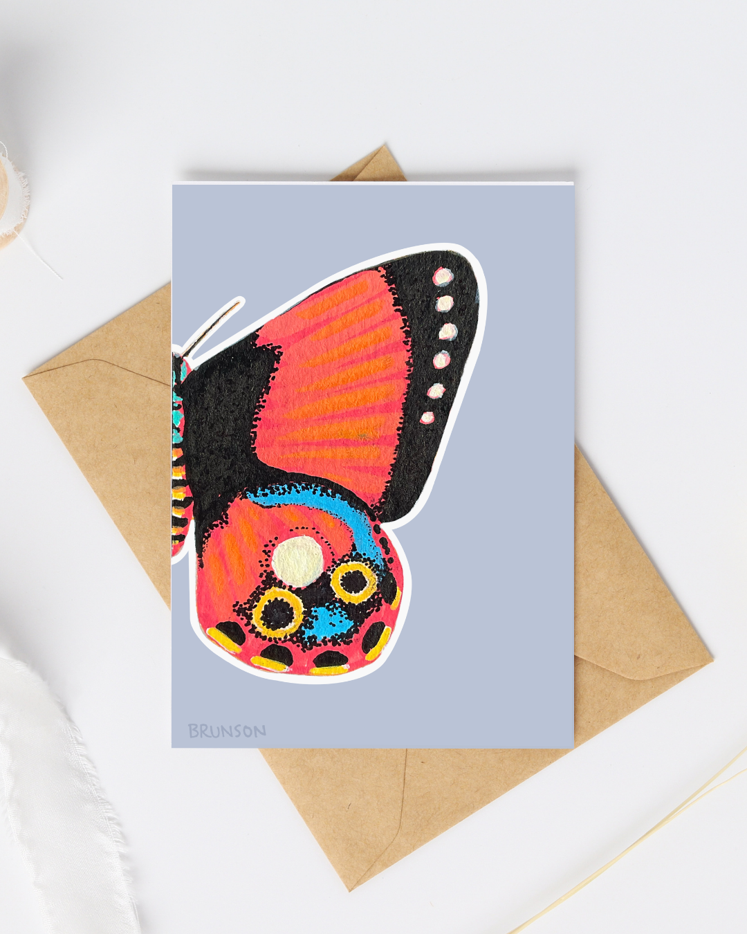 Red Callicore Butterfly Greeting Card - 5x7 – Wholesale Pack of 12