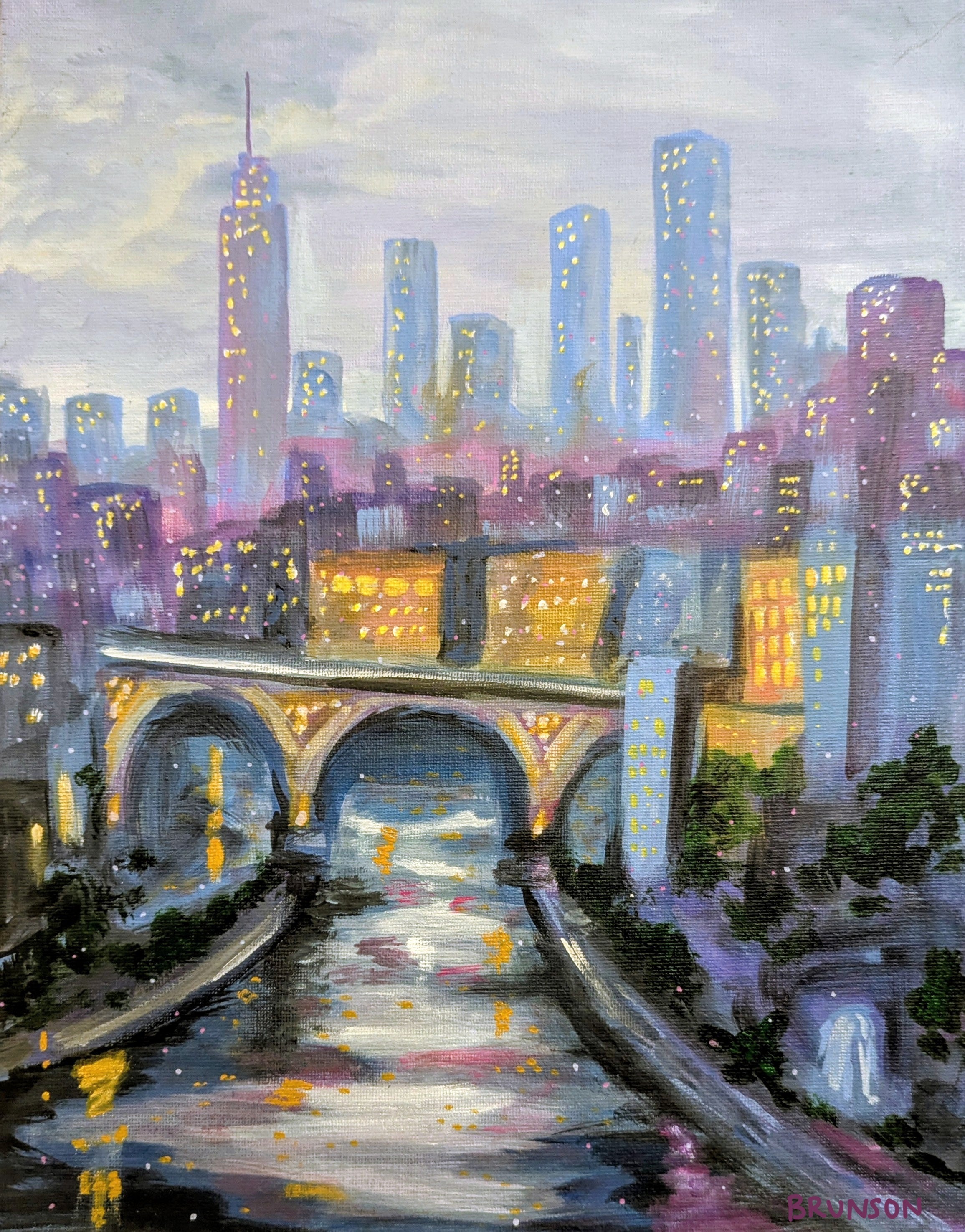 In the City of Possibilities - Original Acrylic Painting 11x14"