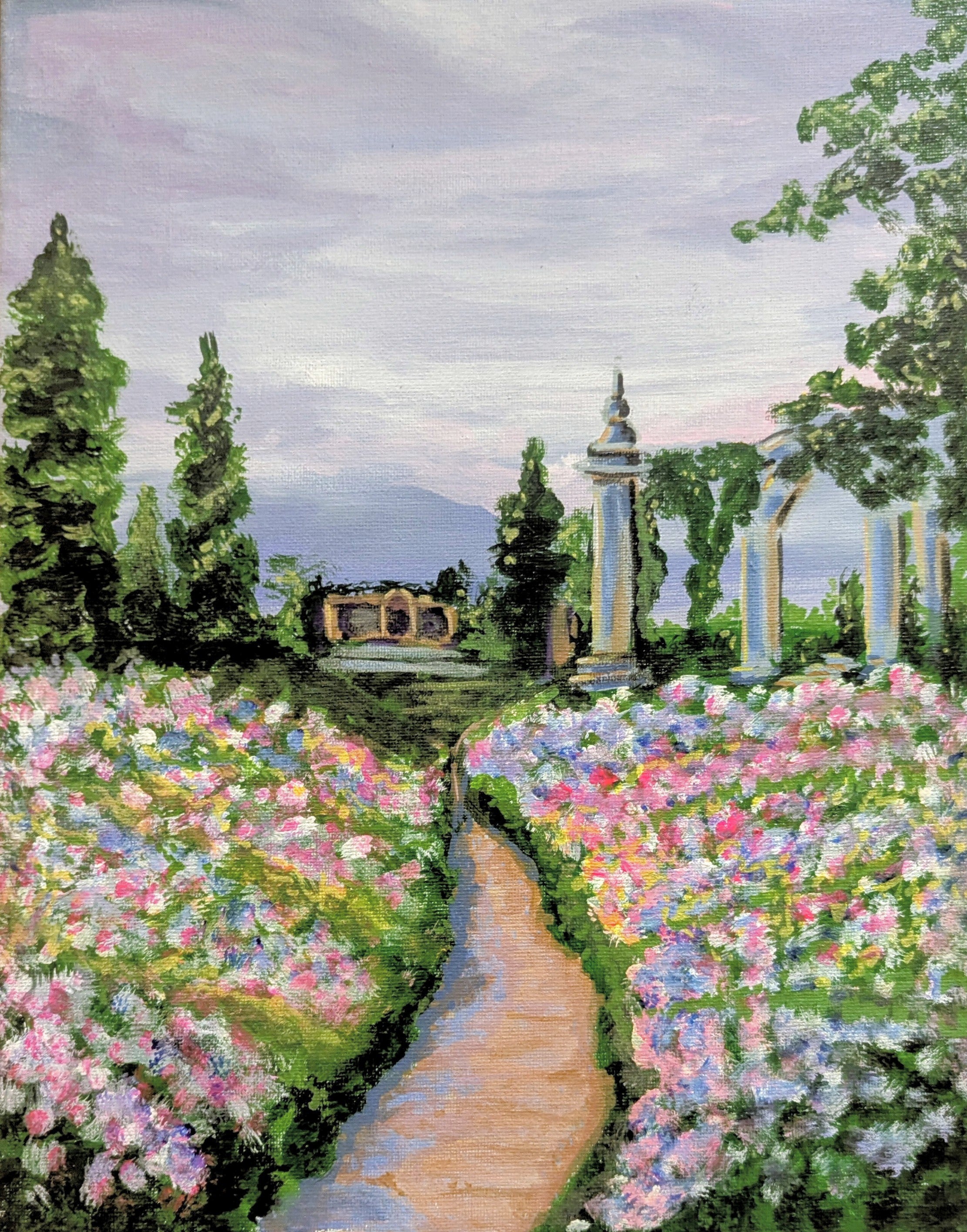 And the Gardens Beyond - Original Acrylic Painting 11x14"