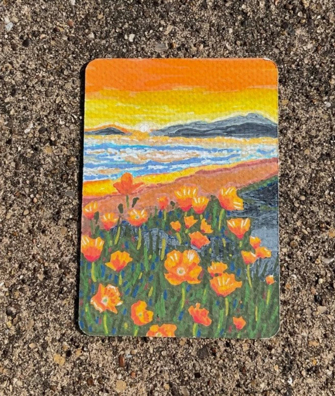 Sunset Beach ACEO Art Print – 2.5 × 3.5 Mini Art