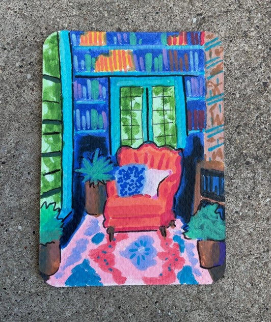 Quiet Library ACEO Art Print – 2.5 × 3.5 Mini Art