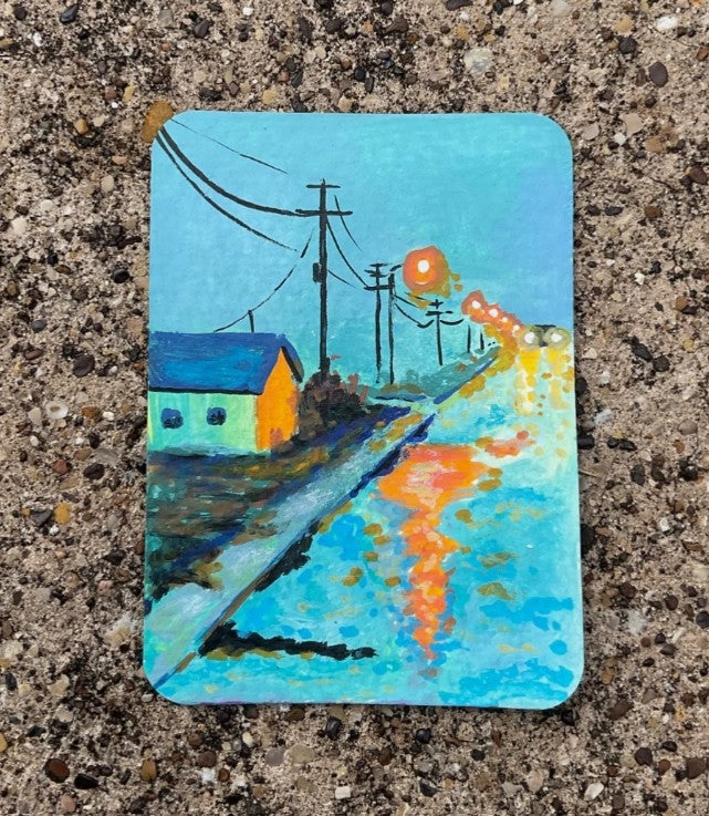 Streetlights ACEO Art Print – 2.5 × 3.5 Mini Art