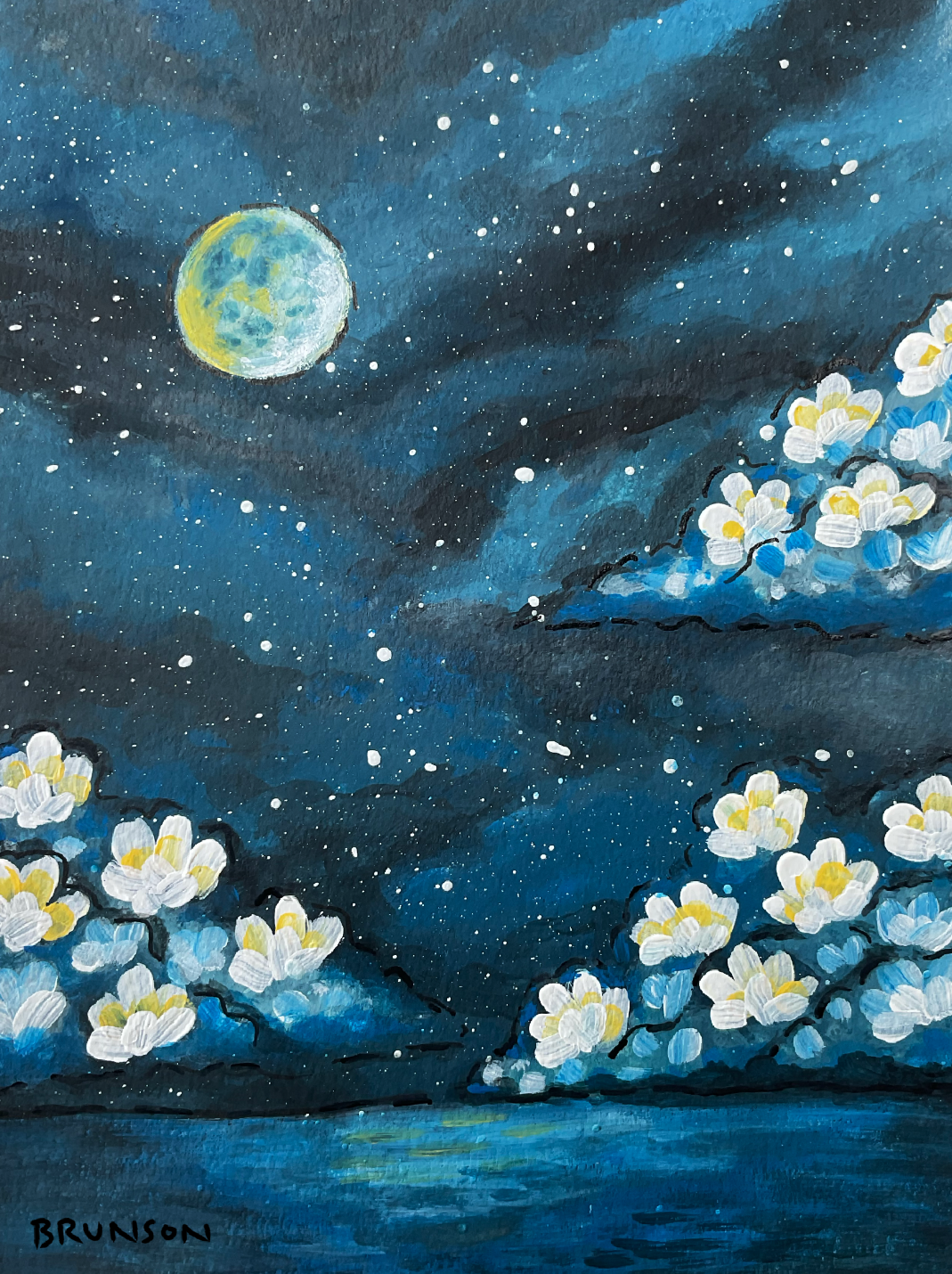 Lunar Blossoms 6x8" Fine Art Print